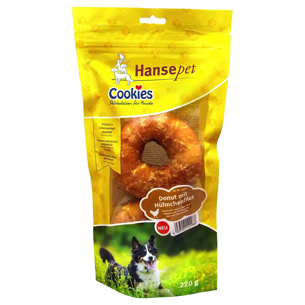 Hansepet Cookies Donut con pollo para perros - 220 g - Cookie's - Comparador de precios