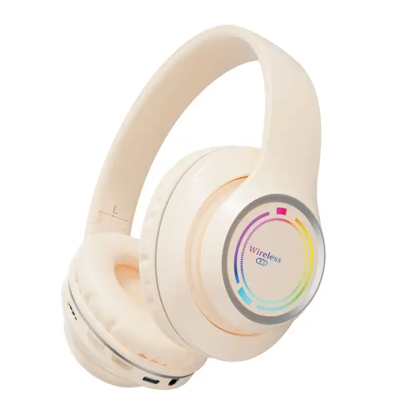 Kinsi V3 Auriculares Inalámbricos Bluettoth HiFi RGB Crema