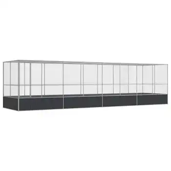 vidaXL Pajarera con extensión de acero color plateado 832x207x212 cm - VIDAXL - Comparador de precios