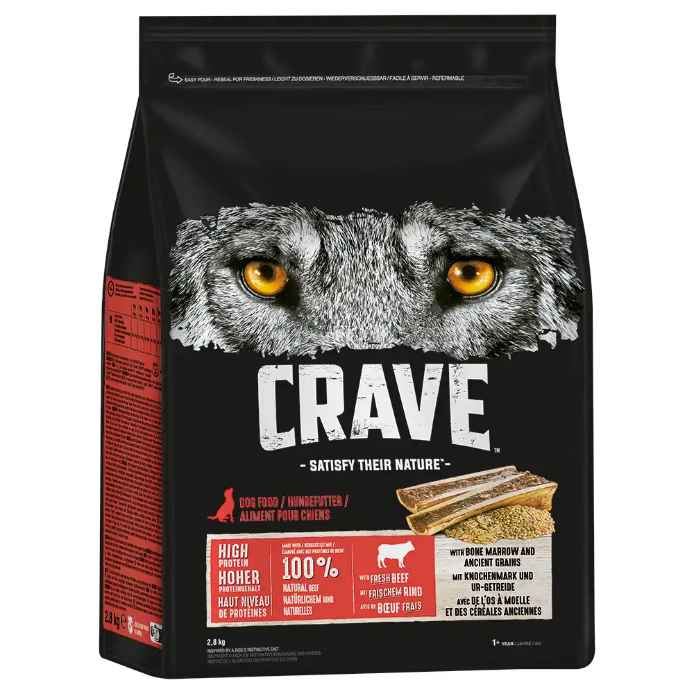 Crave Adult con vacuno, tuétano y cereales ancestrales pienso para perros - 2,8 kg