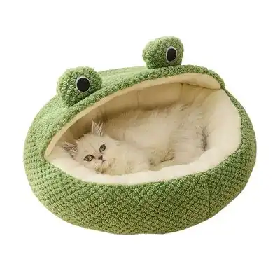 FurryFusion Cama para gatos semicerrada con forma de rana - M: 50*50 cm - Furry Fusion - Comparador de precios