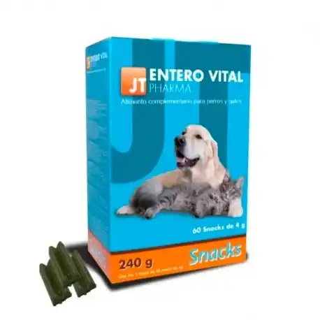 JTPharma Entero Vital Snack Suplemento Antidiarreico para Perros y Gatos, 60 x 4 gr - Jtpharma - Comparador de precios