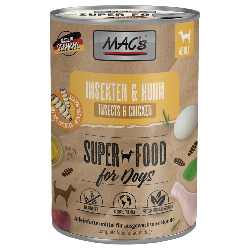 MAC's comida húmeda con insectos para perros 6 x 400 g - Insectos y pollo