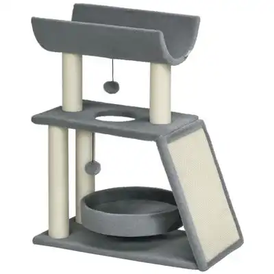PawHut Árbol para Gato 60x30x76 cm Gris Claro - 1 Article - PawHut - Comparador de precios