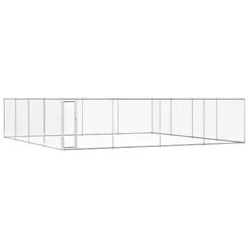 Perrera De Exterior | Jaula Para Perro | Parque Para Mascotas De Acero Galvanizado 760x760x185 Cm Cfw783967