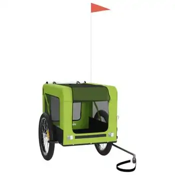 Remolque Bicicleta Para Perros Hierro Tela Oxford Verde Negro Vidaxl - VIDAXL - Comparador de precios