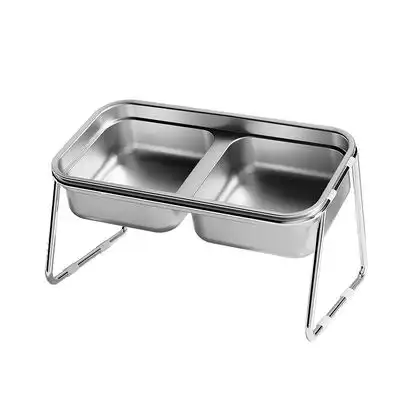 UAMLY cuenco doble de acero inoxidable elevado - 1 pieza - Uamly - Comparador de precios