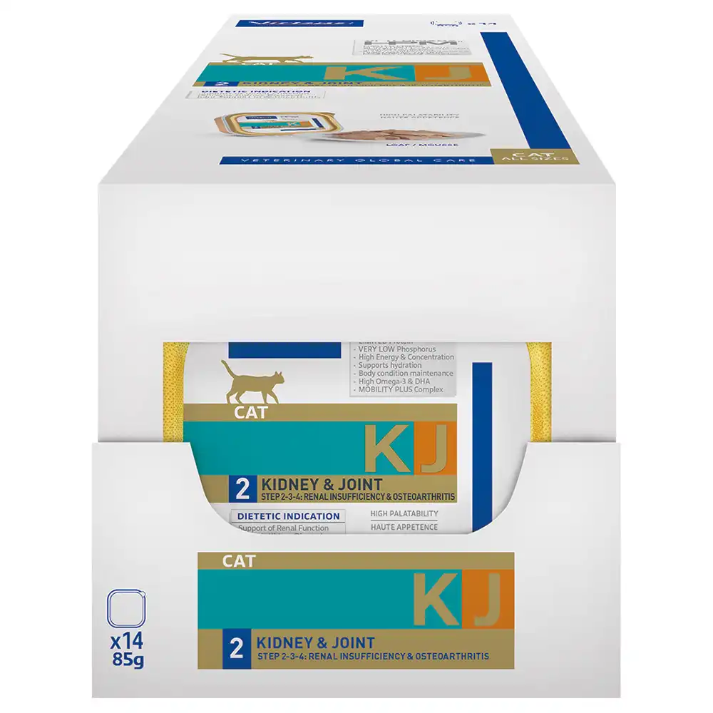 Virbac Veterinary HPM Cat Kidney & Joint KJ2 comida para gatos - 14 x 85 g