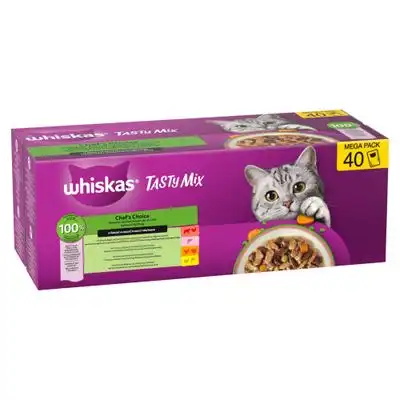 Whiskas Tasty Mix 40 x 85 g - Chef's Choice en salsa (4 variedades) - Whiskas - Comparador de precios