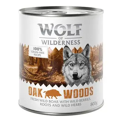 Wolf of Wilderness 6 x 800 g - Oak Woods, con jabalí - Wolf of Wilderness - Comparador de precios