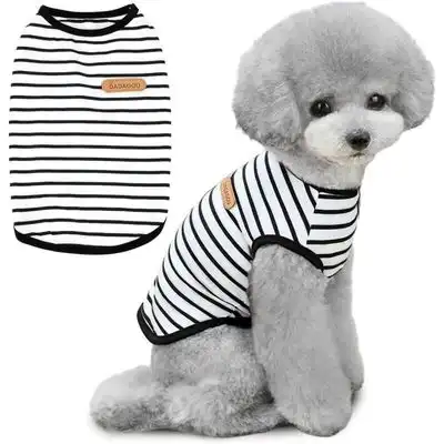 HausPets Camiseta de rayas perro - Algodón suave, perro pequeño, negro M - Negro - HausPets - Comparador de precios