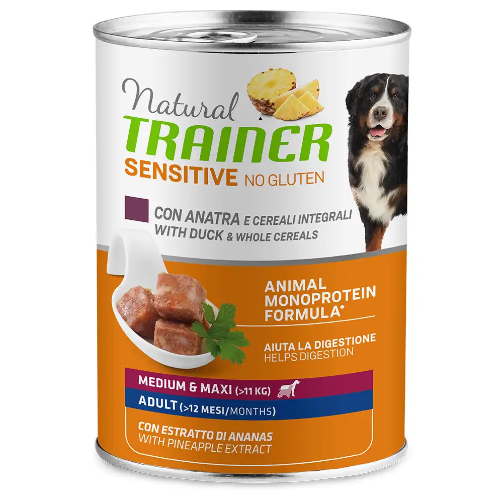 Natural Trainer Sensible Sin Gluten Adulto 1 x 400 g - con pato y cereales integrales - NUEVO