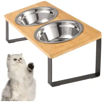 Qinhul Comedero elevado de acero inoxidable para gatos - Artículo 1 - Qinhul - Comparador de precios