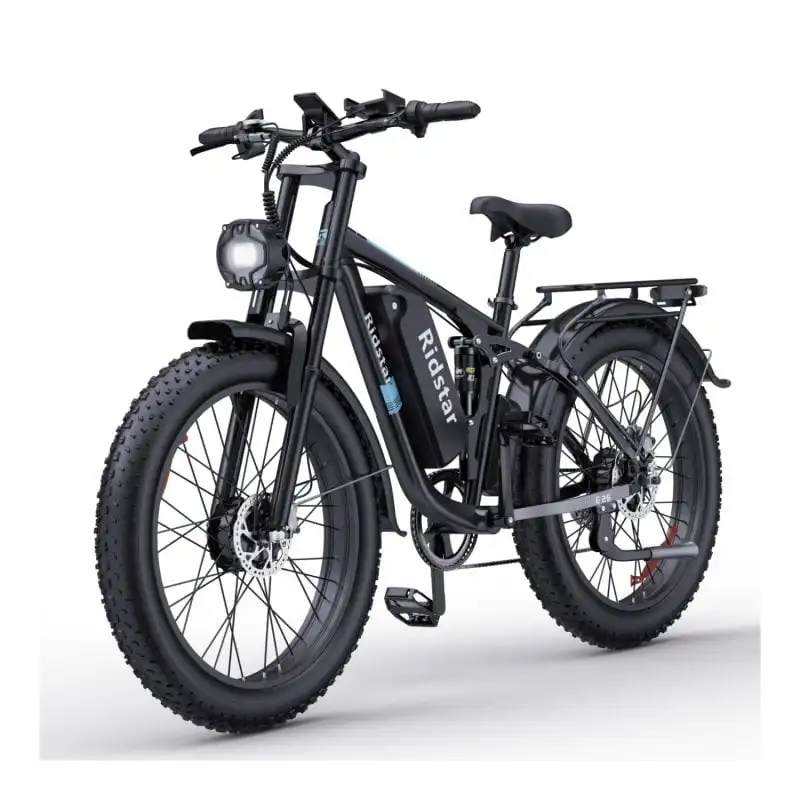 Ridstar E26 Pro Bicicleta Eléctrica Doble Motor 500w*2 Batería 48v23ah 26" Negra