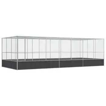 vidaXL Pajarera con extensión de acero color plateado 725x307x212 cm - VIDAXL - Comparador de precios