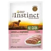 Comida húmeda para perros adultos medianos y grandes True Instinct No Grain Terrine salmón con verduras 300 gr