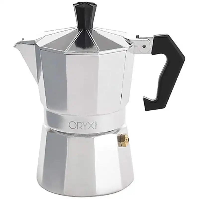 Oryx Classic Cafetera Italiana 3 Tazas Plata