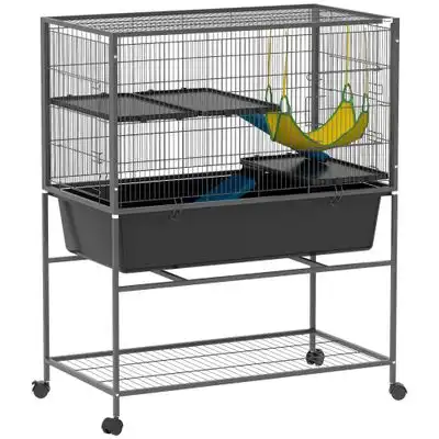 PawHut Jaula para Animale 88x48x102 cm Gris Oscuro - 1 Article - PawHut - Comparador de precios