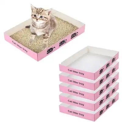 Qinhul Bandeja de arena desechable para gatos - Artículo 5, rosa - Qinhul - Comparador de precios