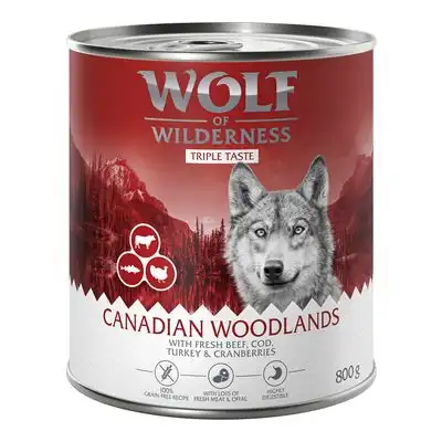 Wolf of Wilderness The Taste Of 6 x 800 g - The Taste Of Canada, con vacuno, bacalao y pavo - Wolf of Wilderness - Comparador de precios