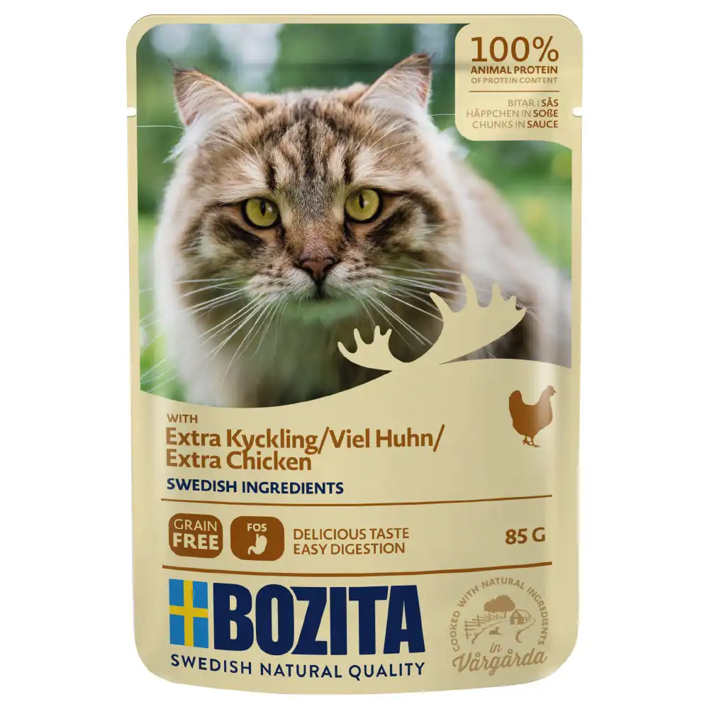 Bozita Bocaditos en salsa en bolsitas para gatos 12 x 85 g - Rico en pollo - Bozita - Comparador de precios
