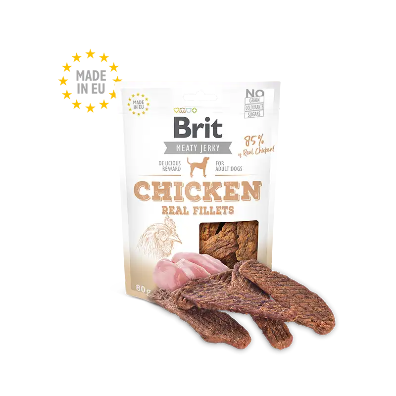 Brit jerky snack filetes de pollo premios para perro, Peso 80 Gr - Brit - Comparador de precios