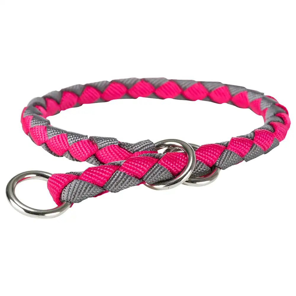 Collar antitirones Trixie Cavo fucsia y grafito para perros - T/L: 47-55 cm perímetro de cuello, 18 mm de diámetro