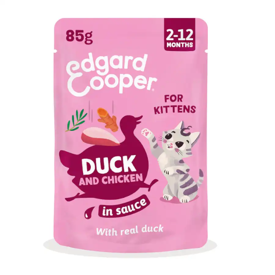 Edgard & Cooper Kitten Pato y Pollo sobre en salsa para gatos - 85 g - Edgard & Cooper - Comparador de precios
