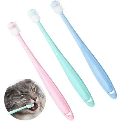 HausPets Juego 3 cepillos dientes perros gatos, silicona suave, mango 360° - Artículo 1 - HausPets - Comparador de precios