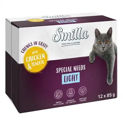 Smilla Bocaditos con verduras 48 x 85 g en oferta: 40 + 8 ¡gratis! - Adult Light con pollo y tomate - Smilla - Comparador de precios