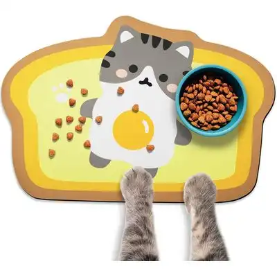 UAMLY Alfombrilla para comederos y bebederos de gato (B) - Amarillo 40*60cm - Uamly - Comparador de precios