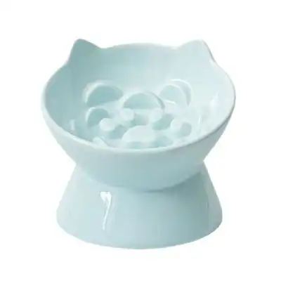 UAMLY Comedero de cerámica elevado para gatos de alimentación lenta - Azul - Uamly - Comparador de precios