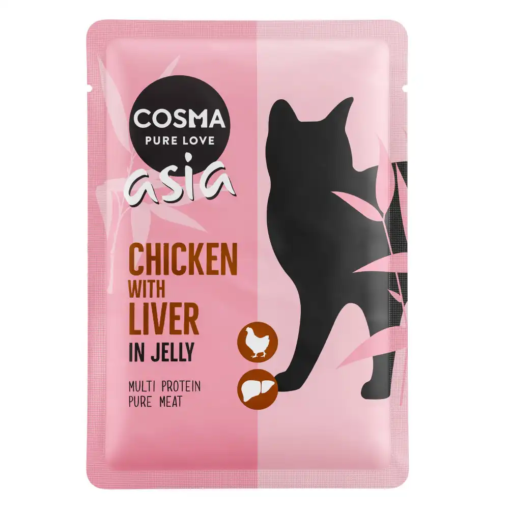Cosma Asia 6 x 100 g en bolsitas para gatos - Pollo con hígado de pollo - Cosma - Comparador de precios
