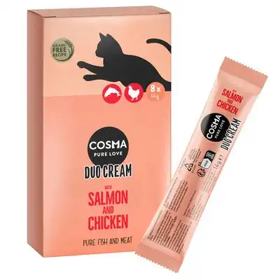 Cosma DUO Cream 8 x 14 g snacks para gatos - Salmón y pollo - Cosma - Comparador de precios