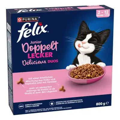 Felix Junior Doblemente delicioso pollo y pavo - 800 g - Felix - Comparador de precios