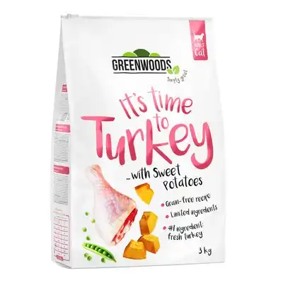 Greenwoods Pavo con batatas, guisantes y calabaza pienso para gatos - 3 kg - Greenwoods - Comparador de precios