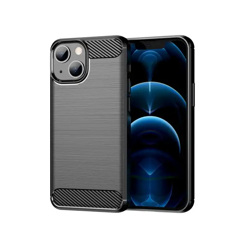 Max Power Digital Funda Fibra De Carbono Para Iphone 13 Mini Antigolpes Silicona Negra