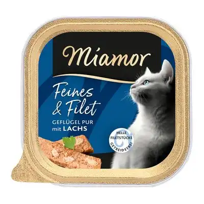 Miamor Feines & Filet 16 x 100 g - Ave pura y salmón - Miamor - Comparador de precios