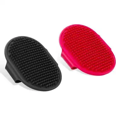 Pawffee 2 cepillos de silicona rojo/negro para baño y masaje de mascotas - 1 pieza - Pawffee - Comparador de precios