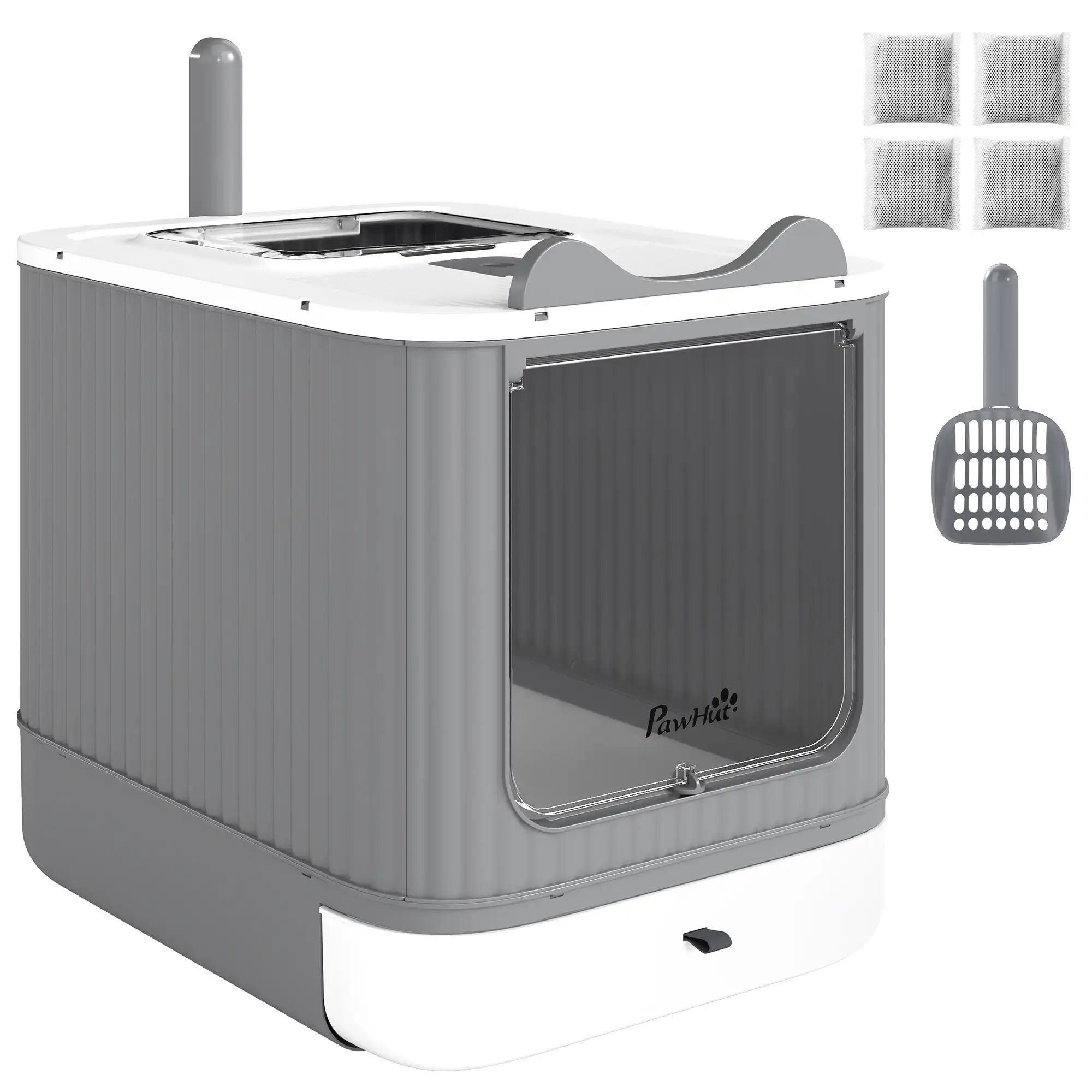 PawHut Arenero para Gato Blanco - 44.5x34.5x40.5 cm - PawHut - Comparador de precios