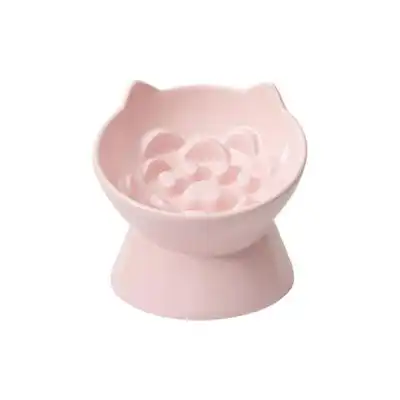UAMLY Comedero de cerámica elevado para gatos de alimentación lenta - Rosa - Uamly - Comparador de precios