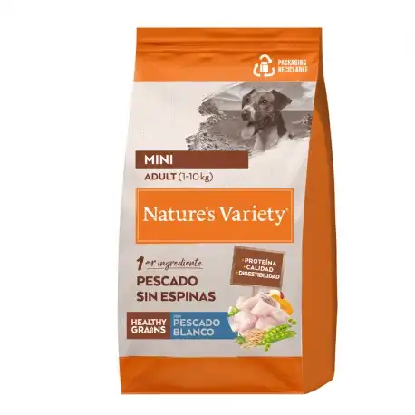 1.5 KG 1.5 kg Nature’s Variety Healthy Grains Adult Mini Pescado Blanco pienso para perros - Natures Variety - Comparador de precios