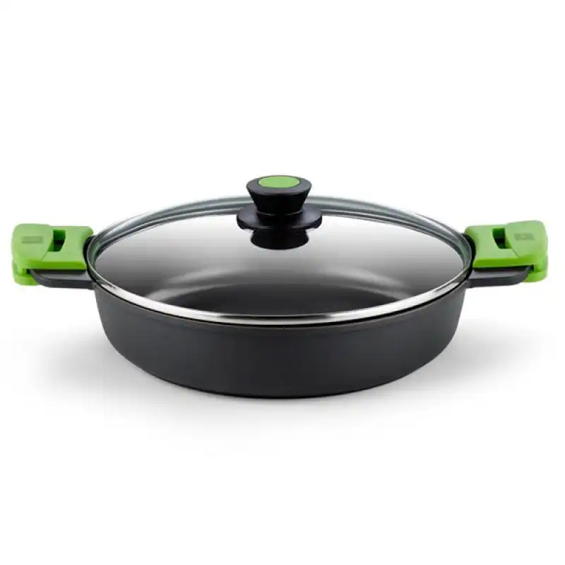BRA Prior Cacerola Baja Aluminio Fundido con Tapa 32cm
