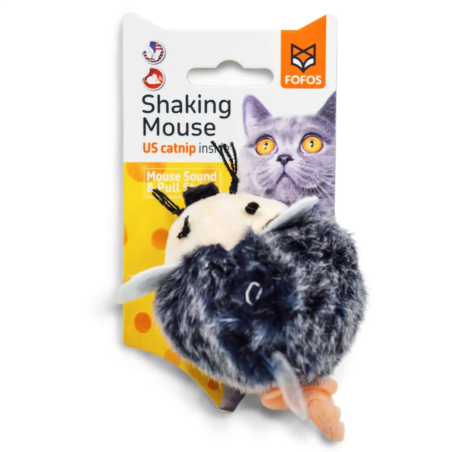 Fofos  ratón con cuerda y sonido para gatos - 12 cm x 6 cm x 6 cm - Fofos - Comparador de precios