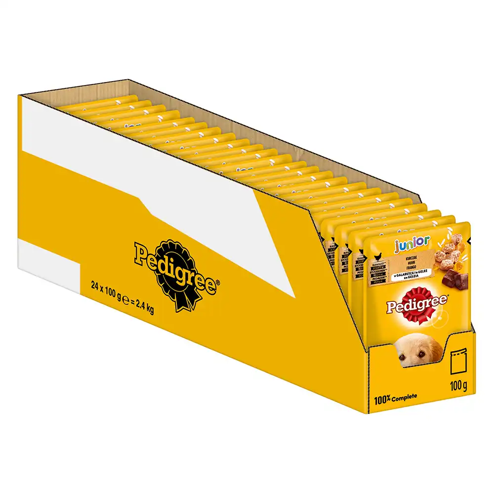 Multipack Pedigree Junior bolsitas en gelatina para perros - Pollo 96 x 100 g - Megapack