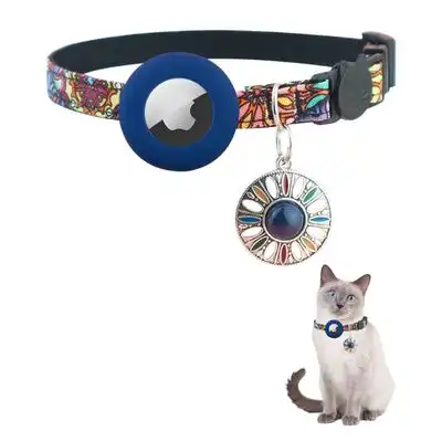 Qinhul Collar para gato con estuche Airtag - azul - Qinhul - Comparador de precios