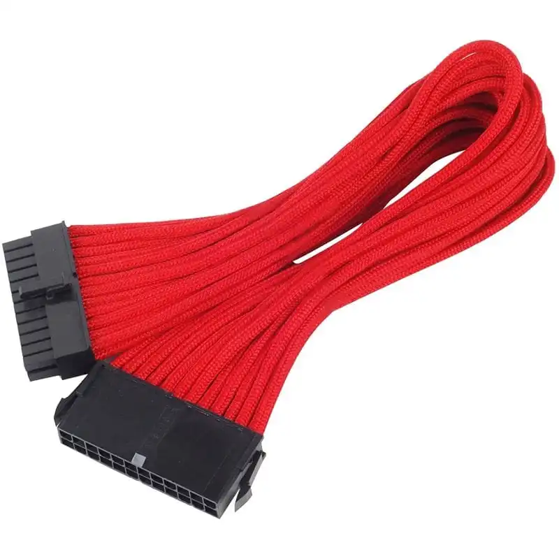 SilverStone PP07-MBR Cable Extensor de Alimentación 24 Pin Macho/Hembra 30cm Rojo