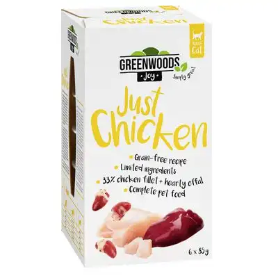 Greenwoods Joy filete de pollo en tarrinas para gatos 6 x 85 g - Greenwoods - Comparador de precios
