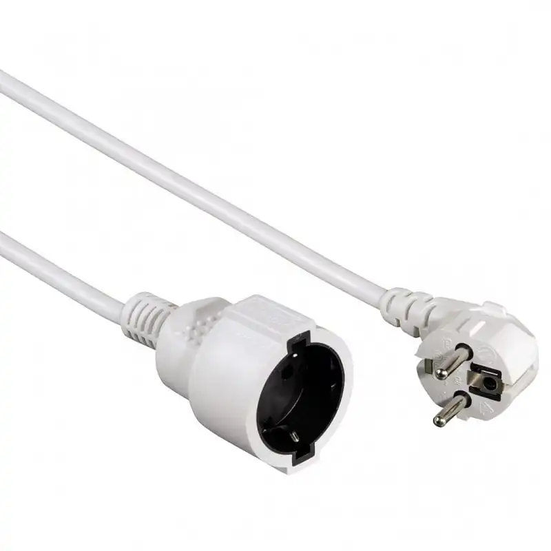 Hama Cable de Alimentación Alargador Schuko 2m Blanco