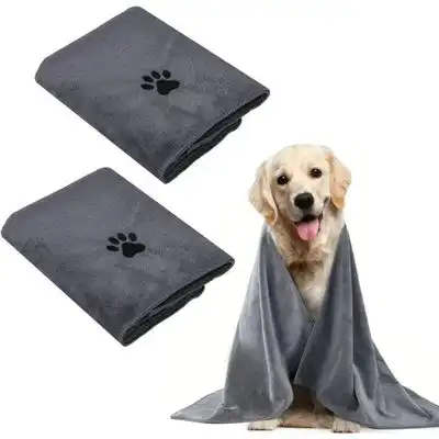 Pawffee 2 toallas de microfibra grises 100x50cm de secado rápido mascotas - 1 pieza - Pawffee - Comparador de precios